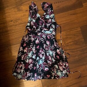 BCBGeneration Floral Dress - Black and Purple